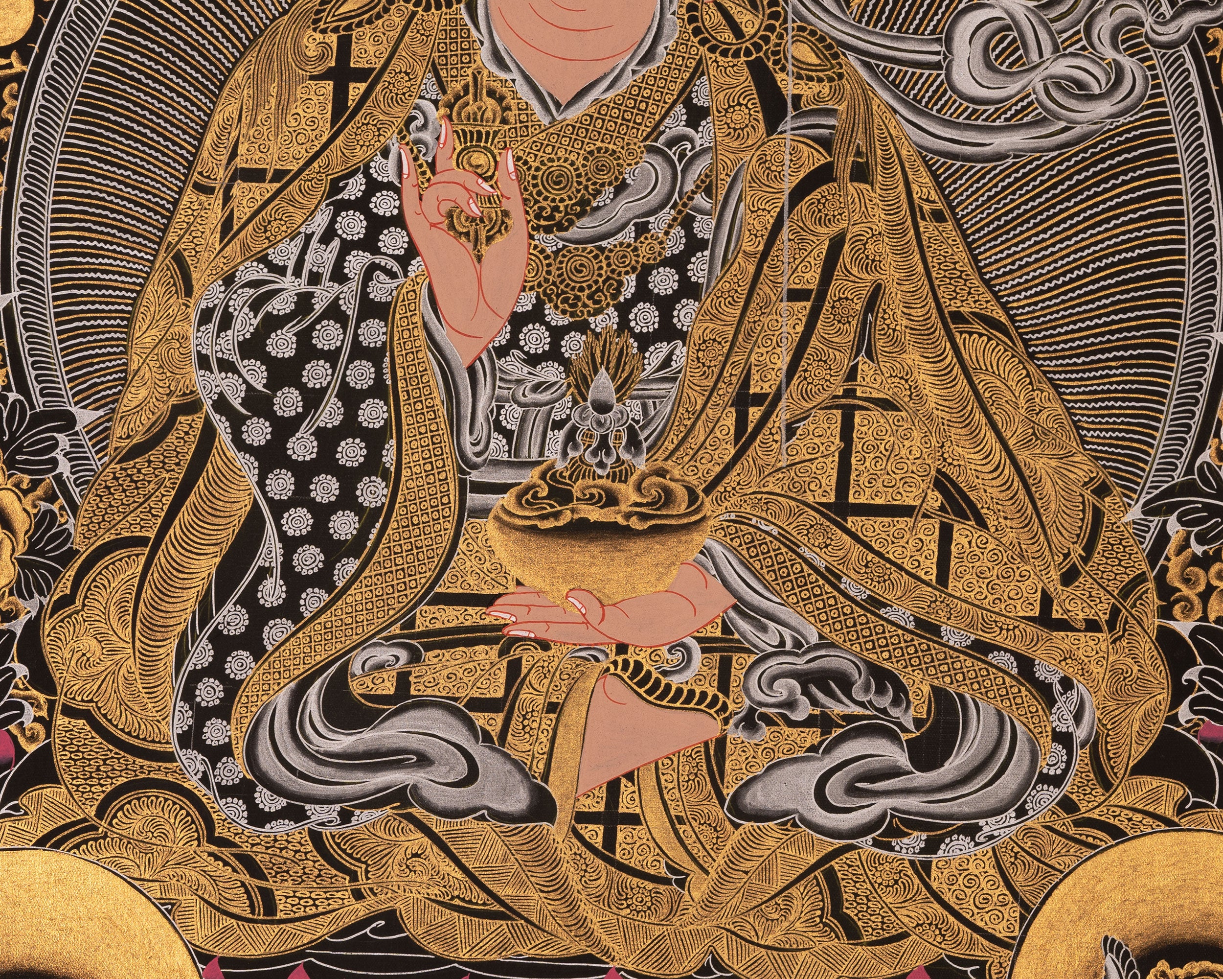 Guru Rinpoche Thangka | Traditional Tibetan Art | Wall Decors