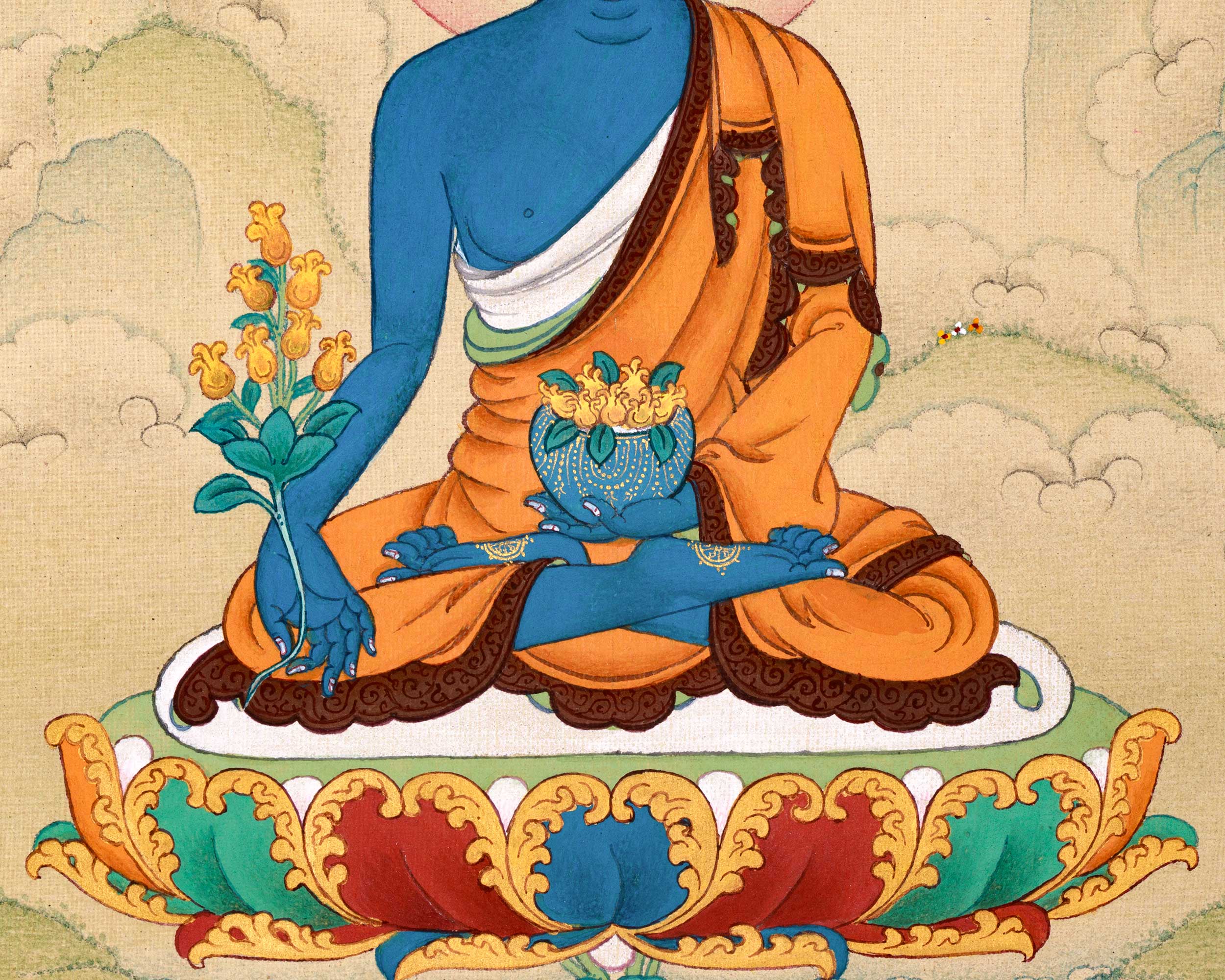 Medicine Buddha: Healing Buddha in Lhasa's Pure Stone Colors