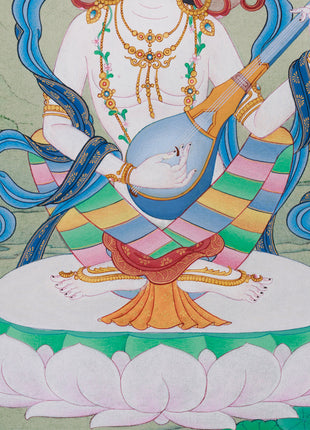 Wisdom Mother Saraswoti | Yangchenma Thangka
