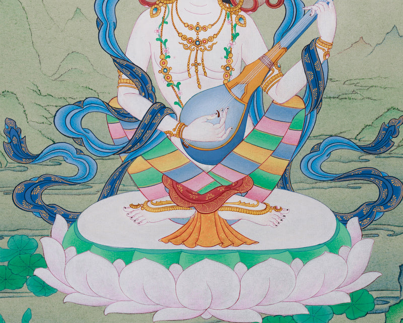 Wisdom Mother Saraswoti | Yangchenma Thangka