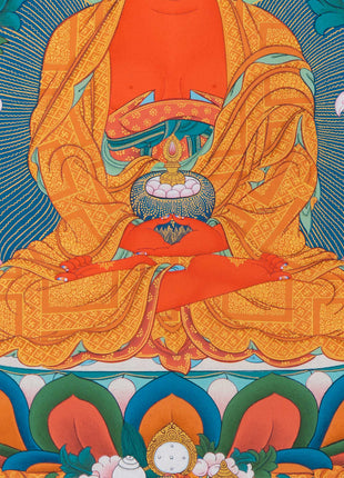 Thangka Print Of Infinite Light Buddha | Amitabha Singham Art For Meditation | Gift Ideas