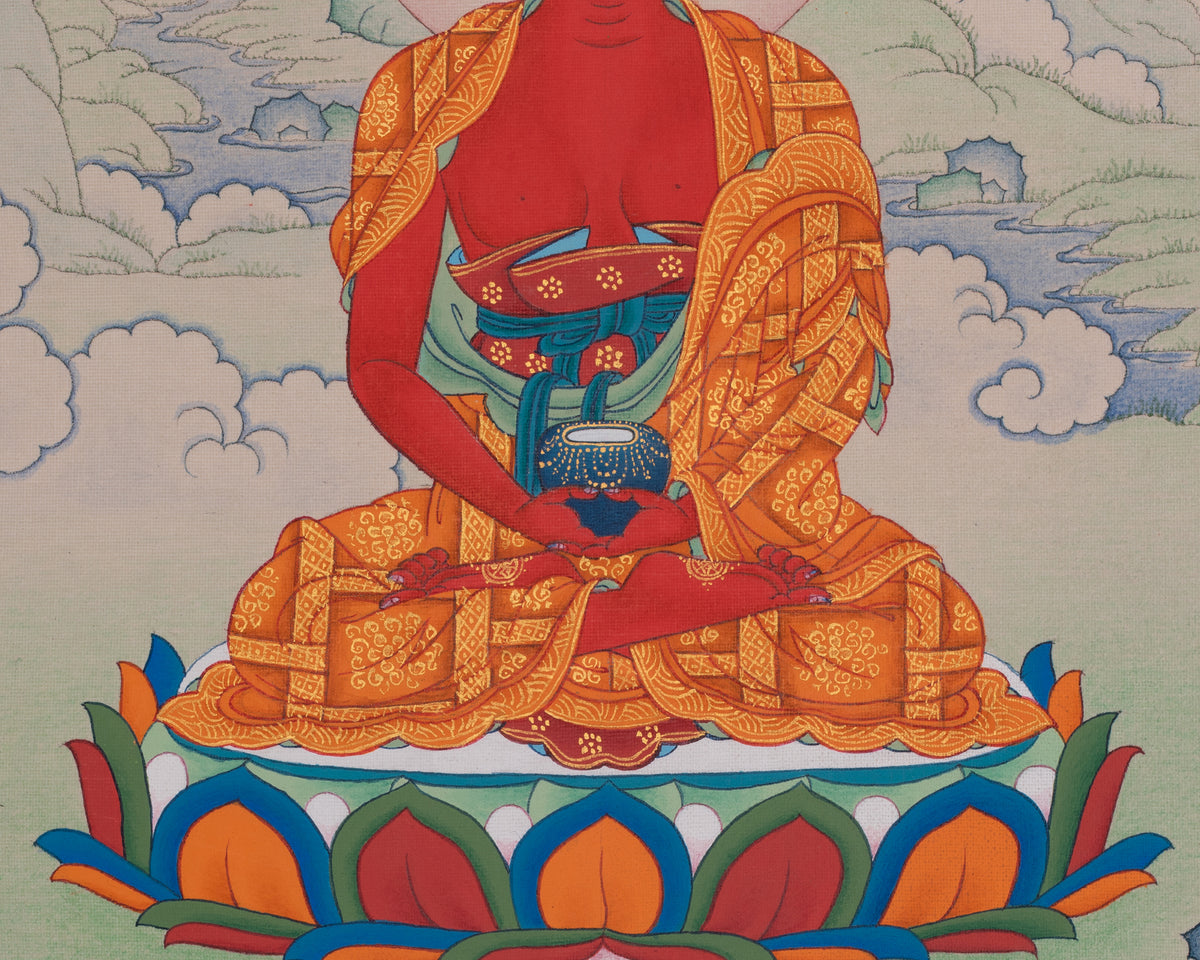Hand-Painted Amitabha Buddha Art | Infinite Light | The Lotus Family