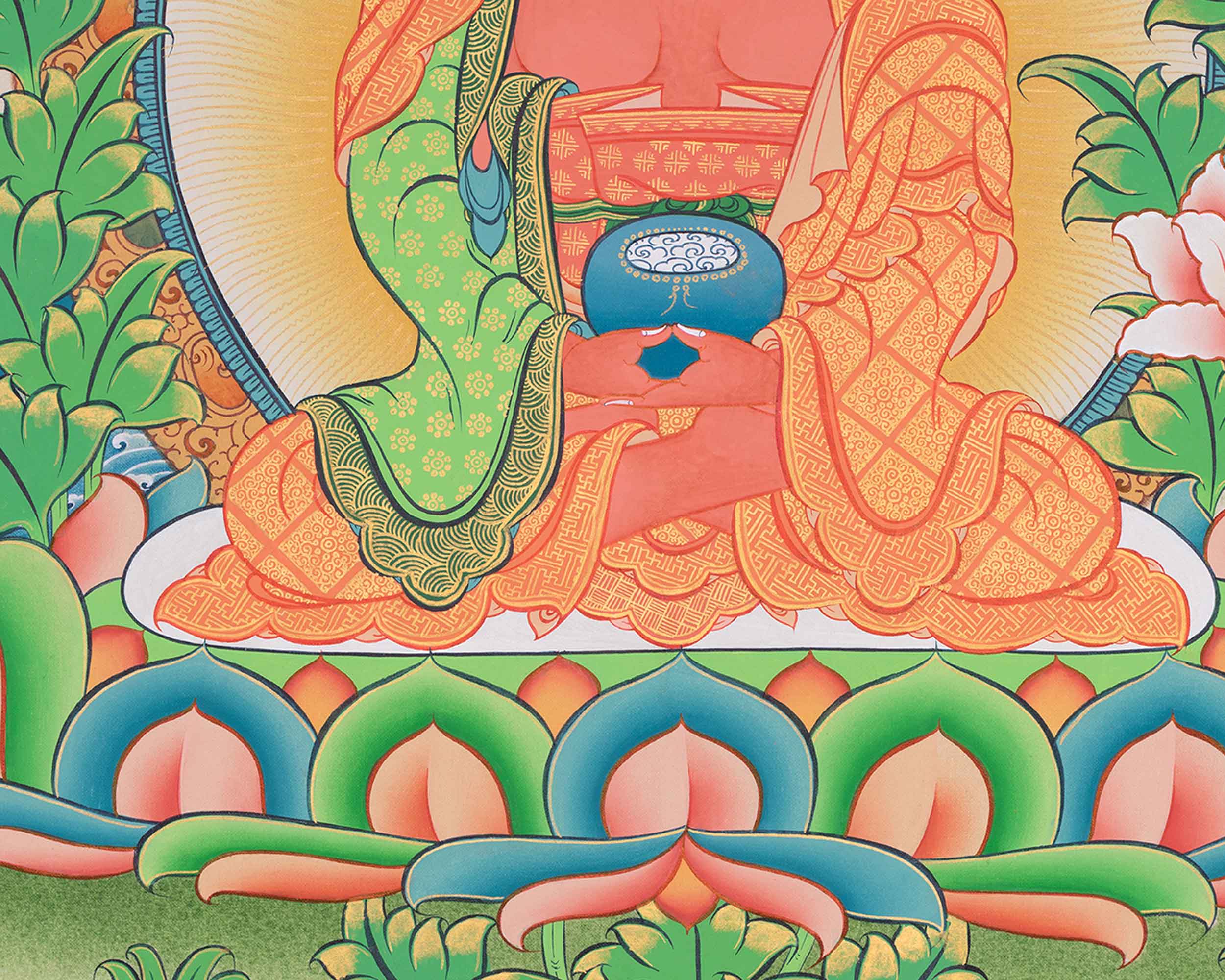 The Buddha Of Infinite Light Thangka | Amitabha Buddha Artwork | Journey to Pure Land