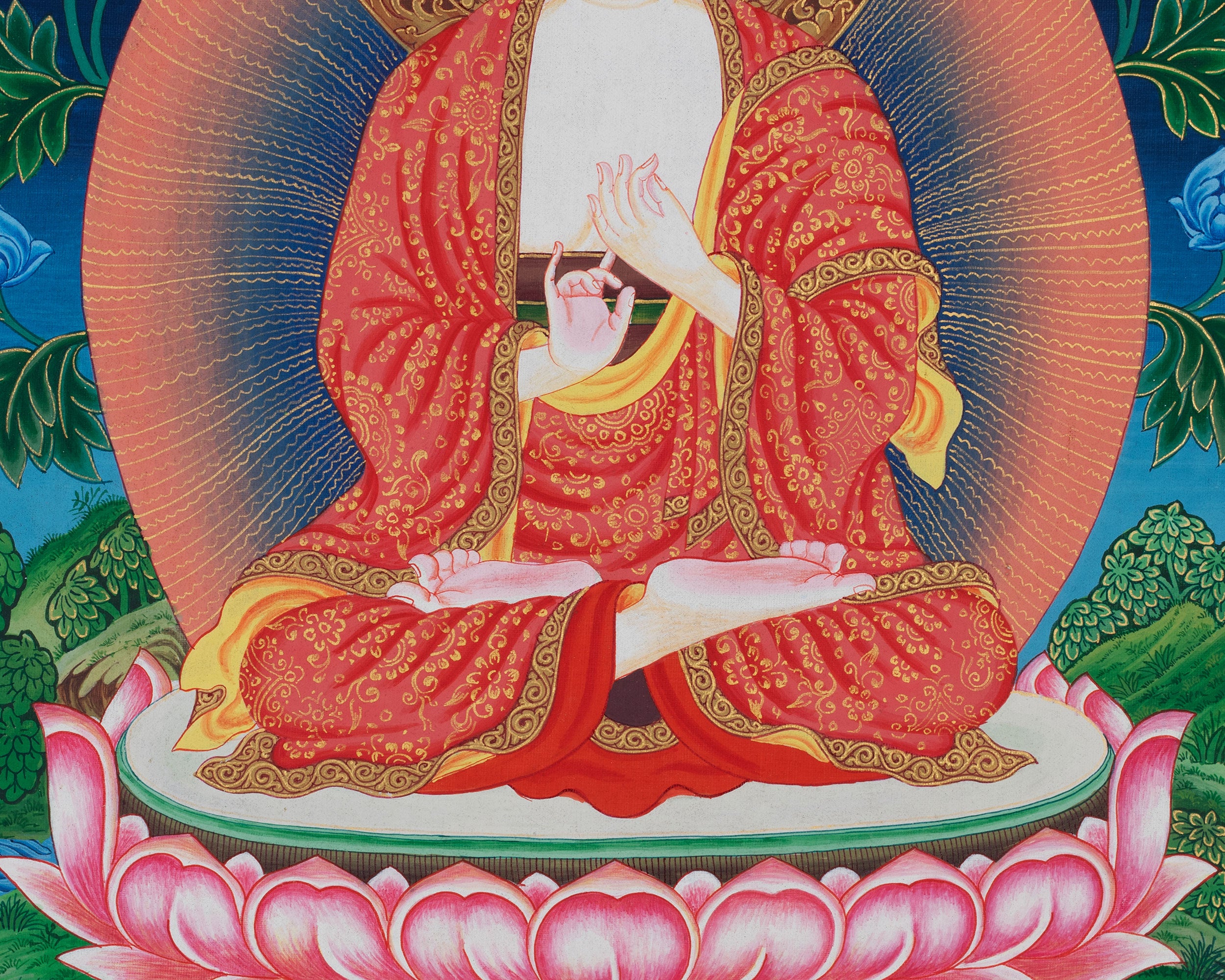 Vairochana Buddha Thangka Painting | The White Blessing Buddha