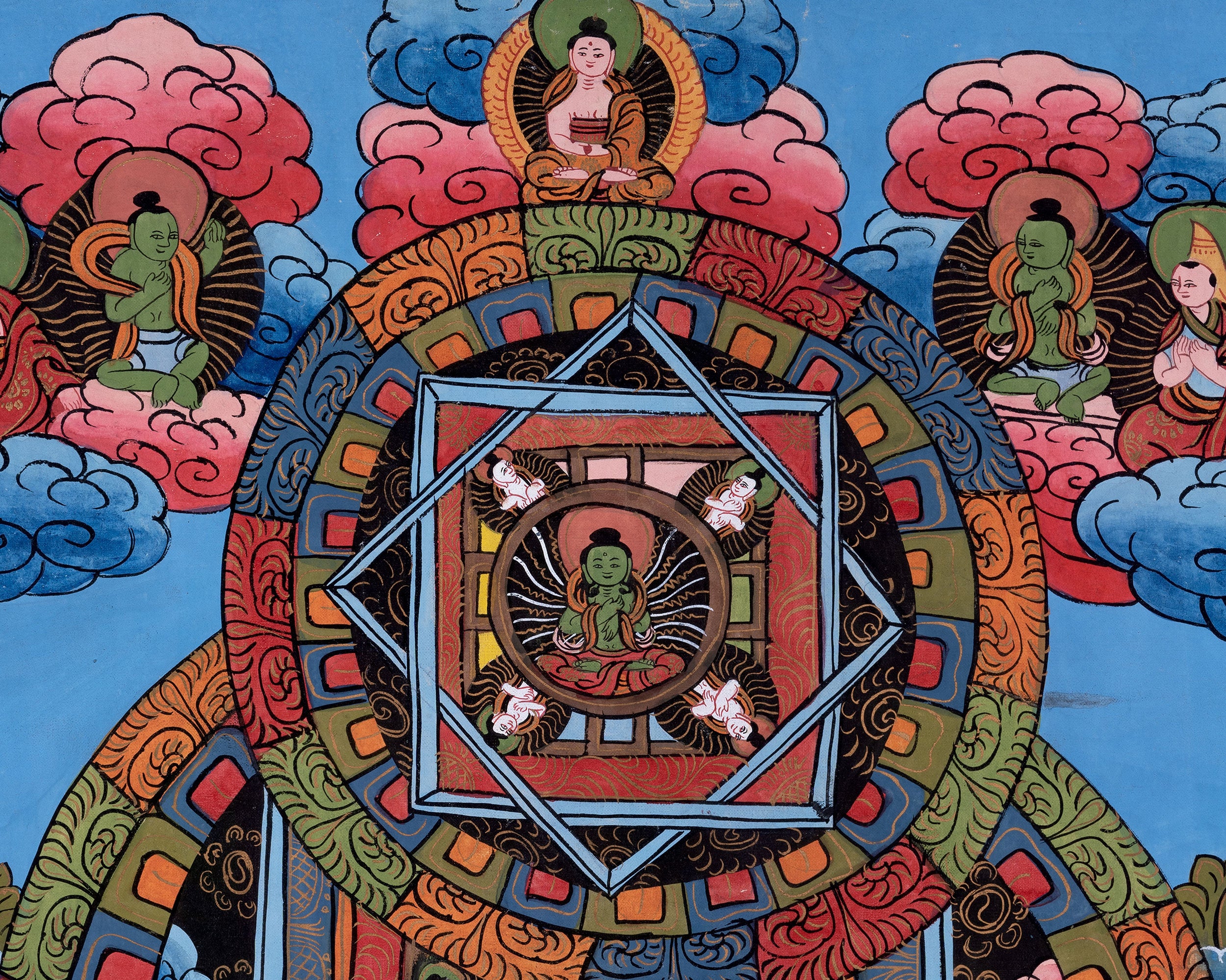 Three Mandala Thangka | Religious Buddhist Painting | Wall Decors