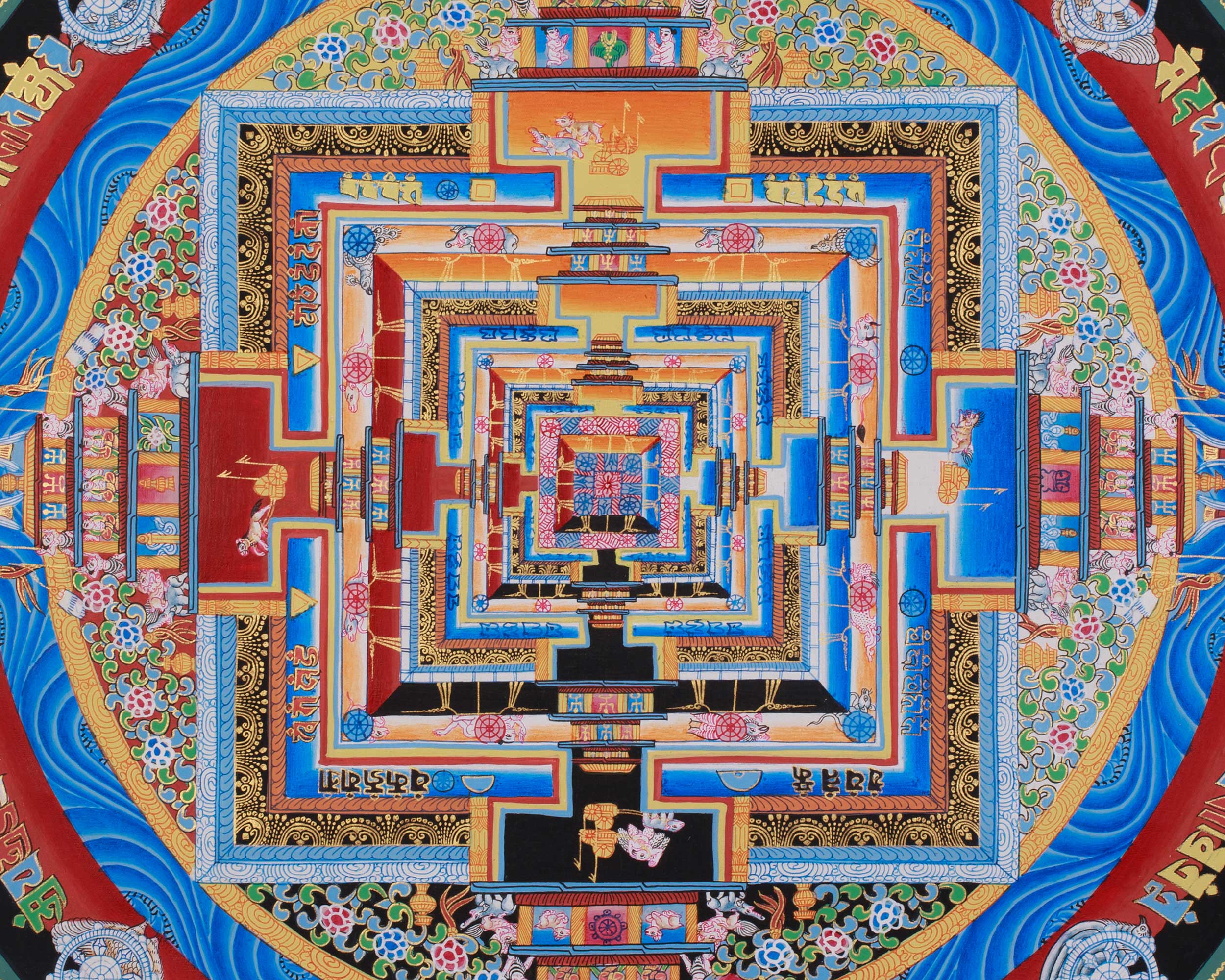 Himalayan Kalachakra Mandala Artwork | Wheel of Time Thangka