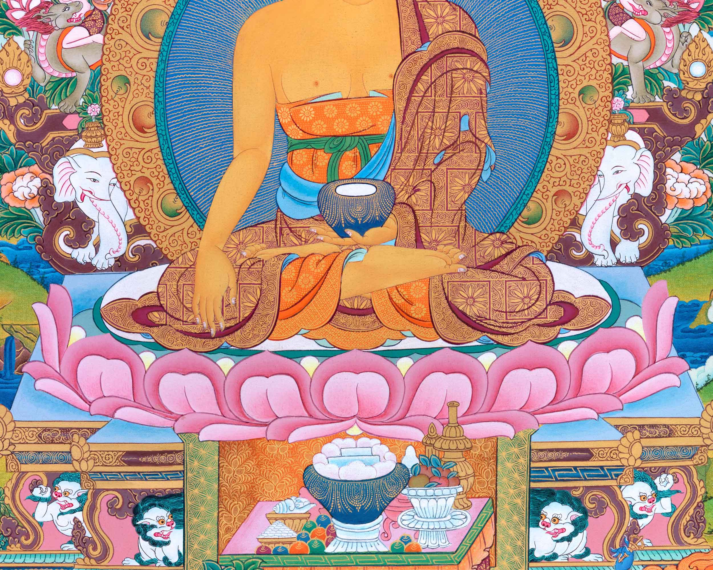 Gautam Buddha Siddhartha Thangka | Shakyamuni Buddha Art For Mindfulness
