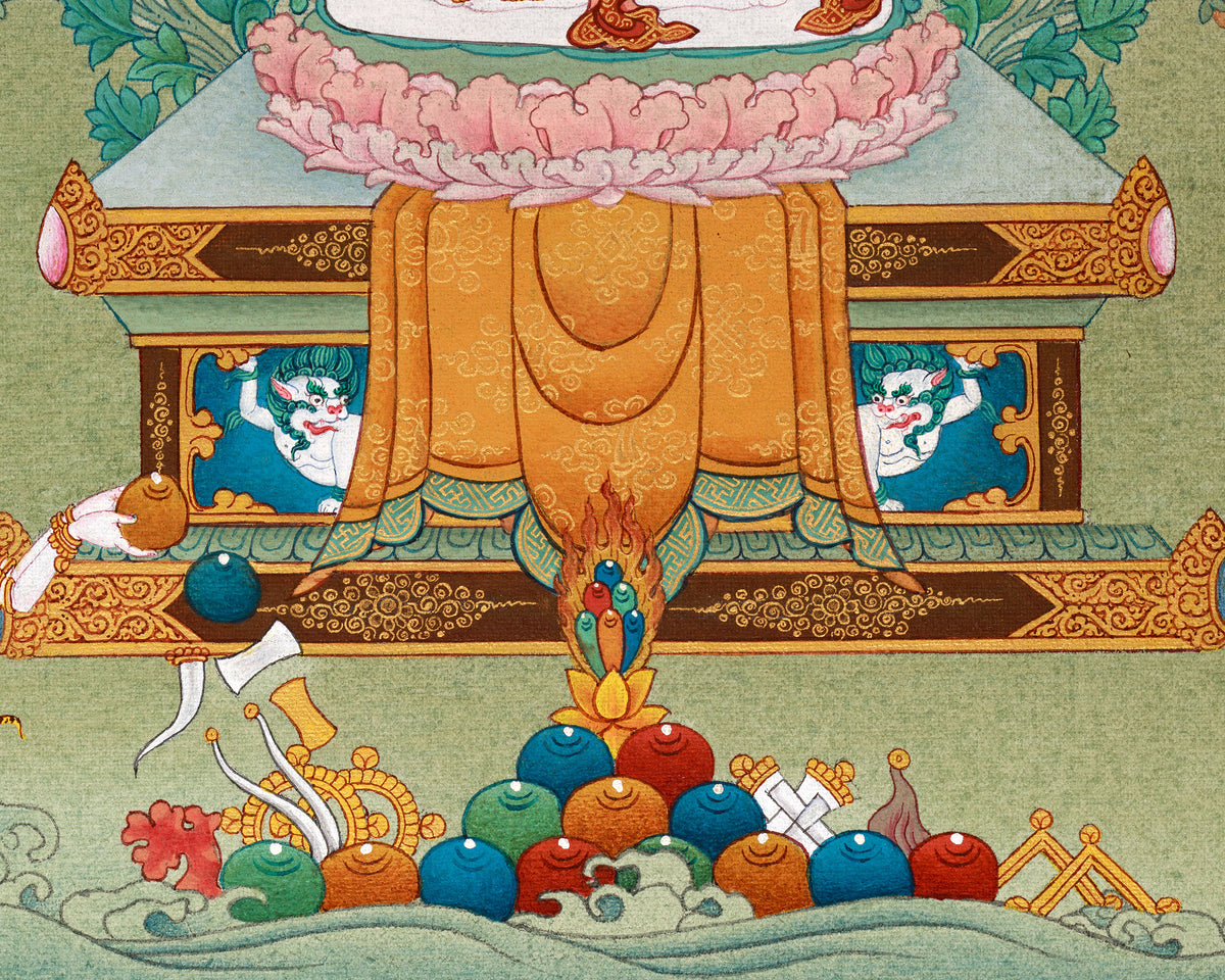 Hand-painted 1000 Armed Avalokiteswor, Lokeswor, Chenrezig, Original Tibetan Thangka Painting with Silk 2024 Brocade