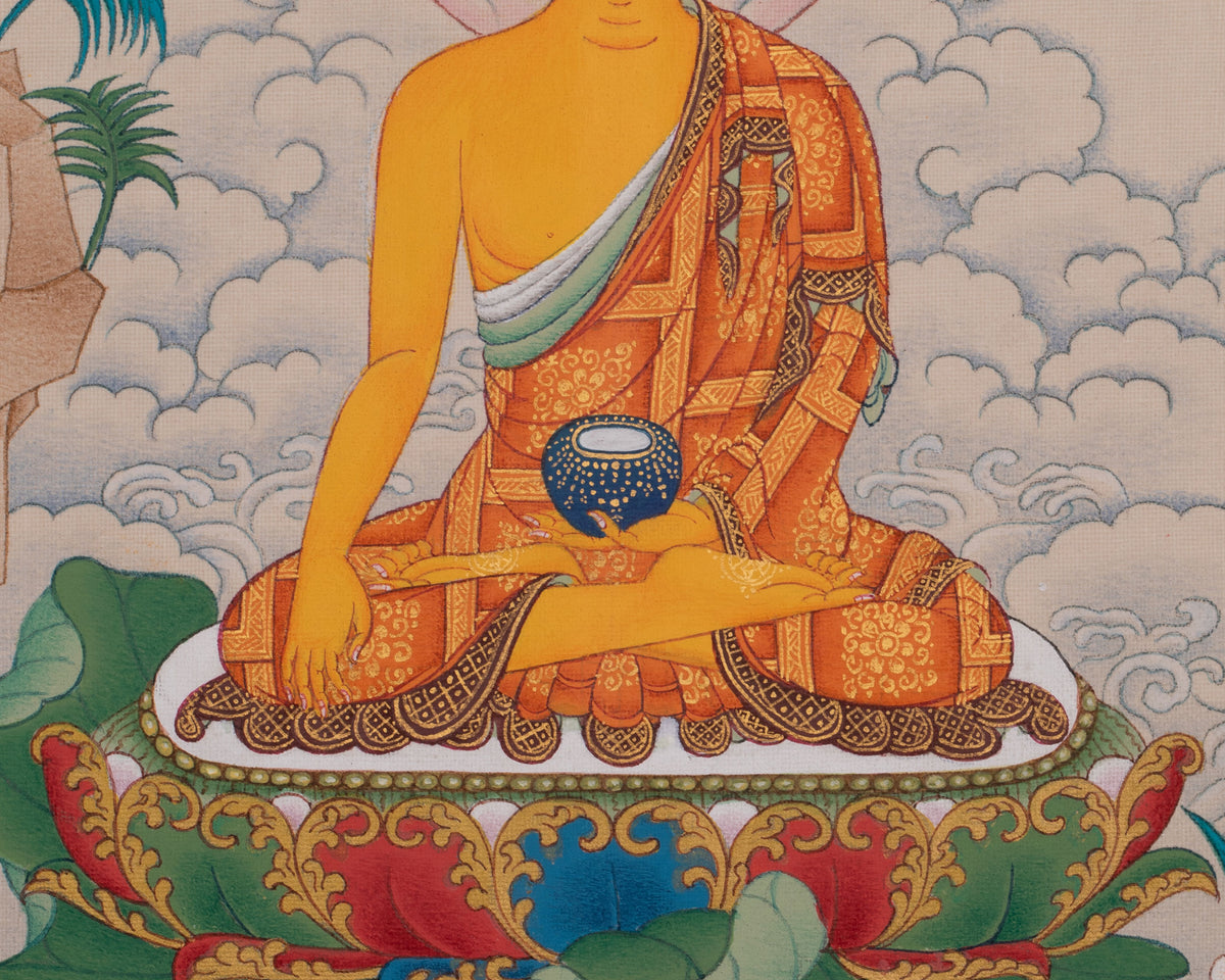 Siddhartha Gautama Thangka Painting | Teacher of Enlightenment | Shakyamuni Buddha