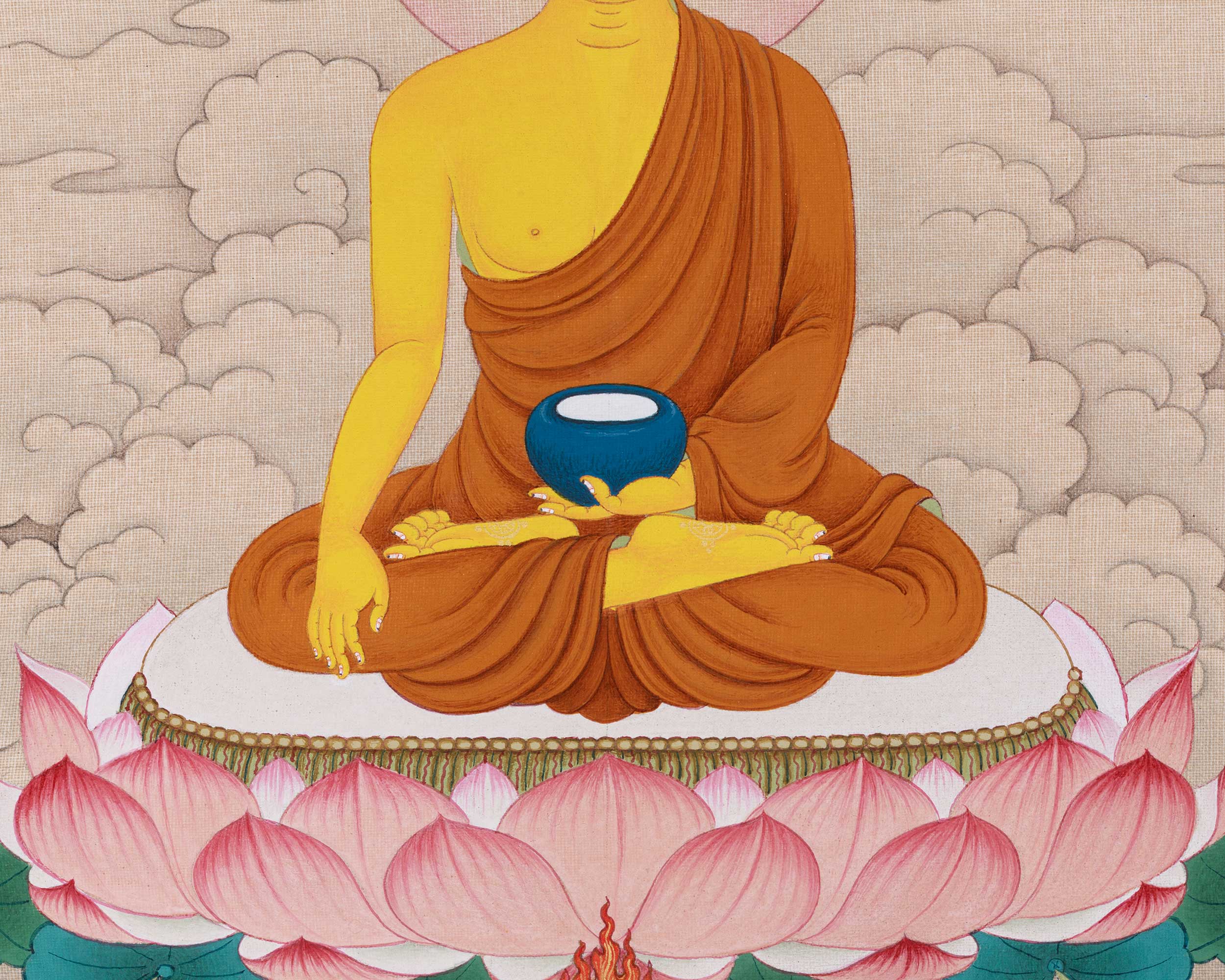 Shakyamuni Buddha Peaceful Thangka | A Sacred Symbol of Enlightenment and Tranquility