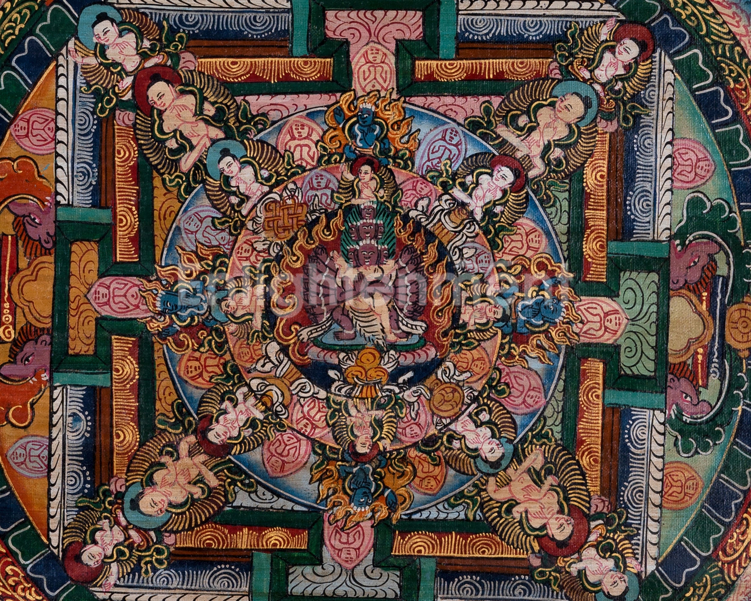 Traditional Heruka Mandala | Religious Buddhist Thangka