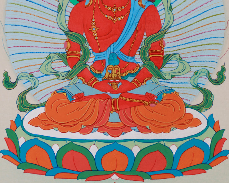 Small Red Buddha, Amitayus Thangka