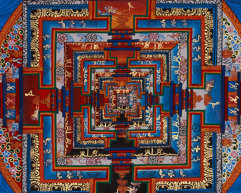 Kalachakra (Wheel of Time) Mandala Thangka | Journey Through Time and Enlightenment