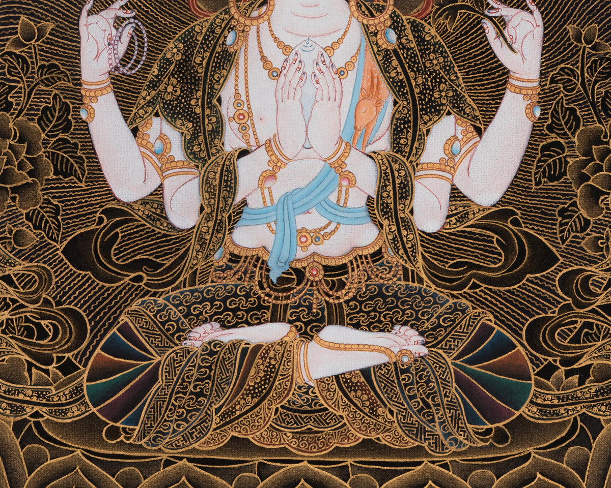 Compassionate Chenrezig Thangka | A Symbol of Compassion and Peace