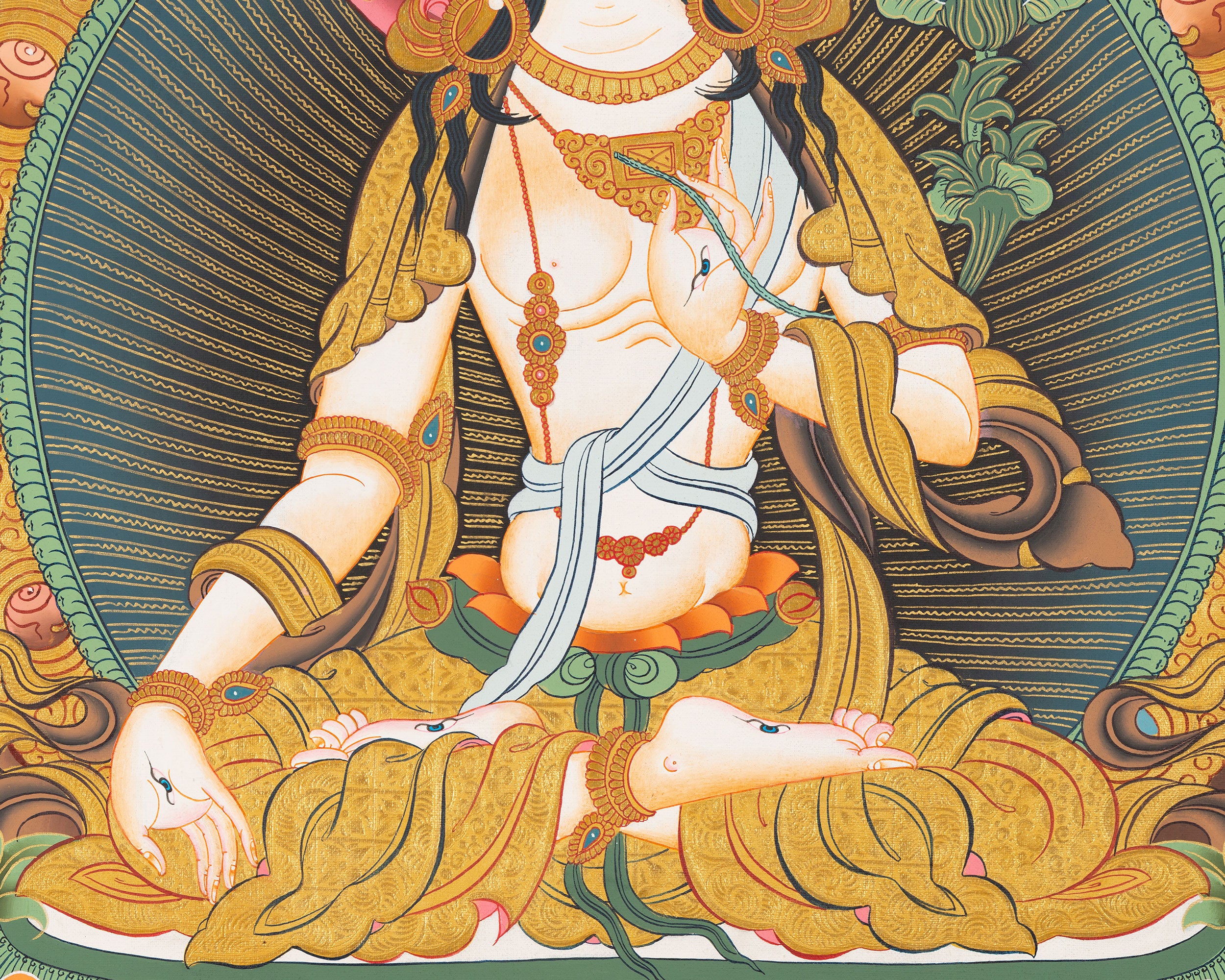 White Tara Thangka Painting | Female Bodhisattva Art