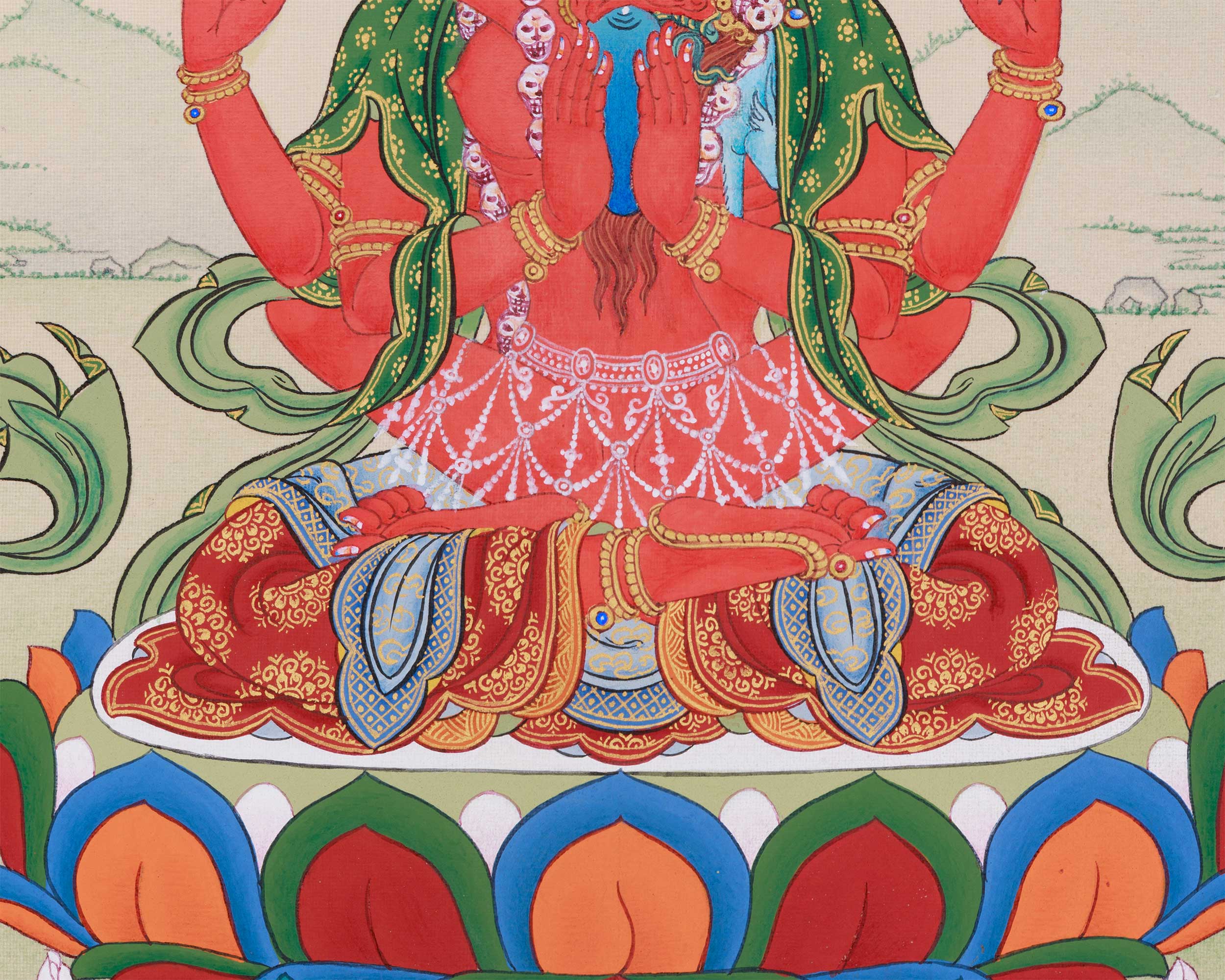 Red Chenrezig with Consort | Tantric Union of Compassion & Wisdom