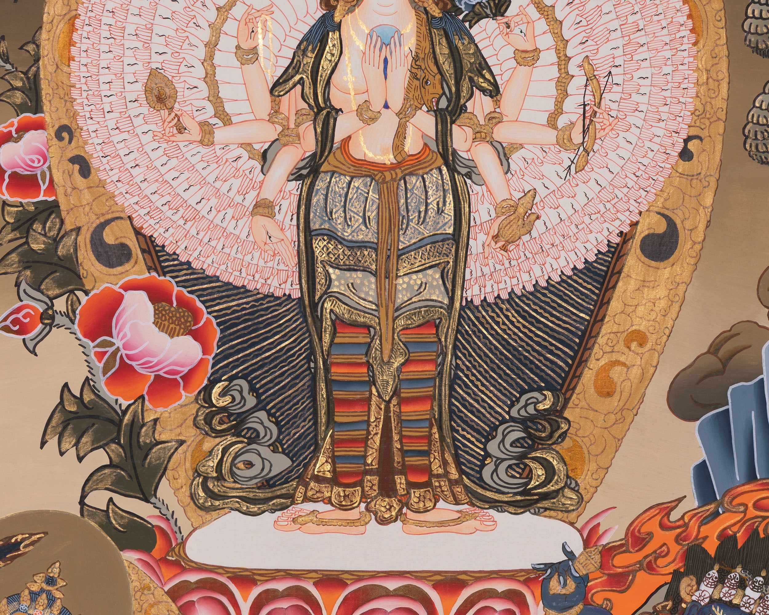 Thousand Armed Bodhisattva Chenrezig Thangka | Infinite Compassion and Protection