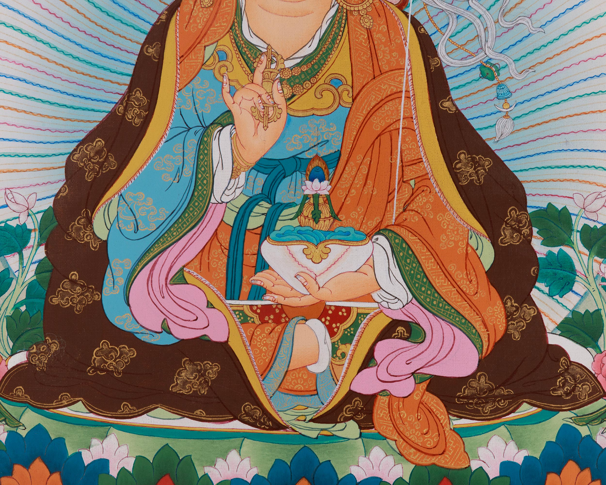 Vajrayana Guru Rinpoche Artwork | Sacred Padmasambhava Thangka Painting
