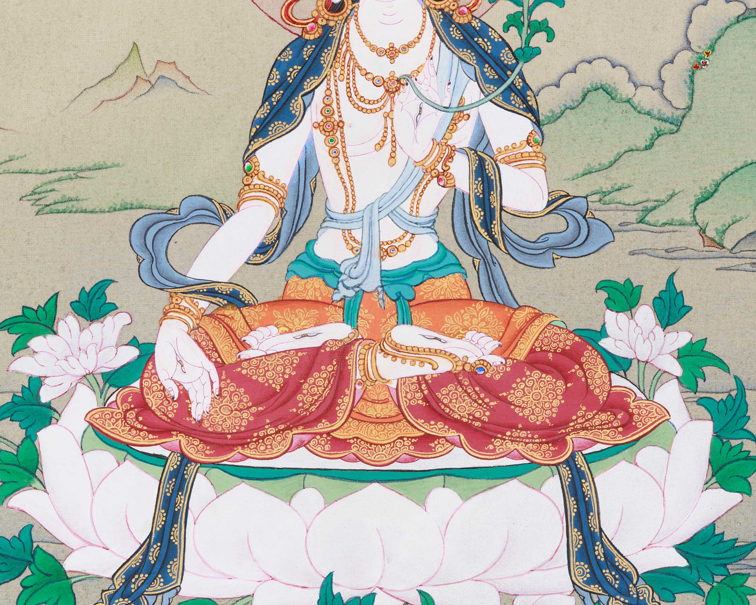 White Tara, Healing Buddhist Goddess | Seven-Eyed Female Buddha