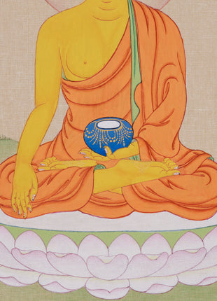 Peaceful Shakyamuni Buddha Art | Buddhist Thangka for Meditation and Enlightenment