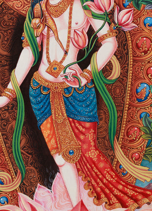 Sacred Standing 2-Armed Chenrezig Thangka | Buddhist Compassion Deity