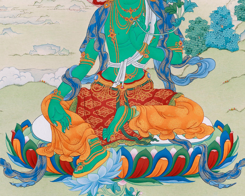 The Great Mother | Green Tara Thangka