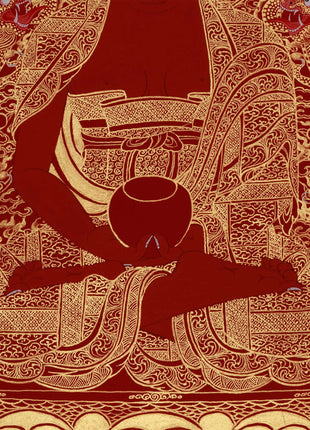 Red Amida Buddha Thangka | Lord of the Western Pure Land and Infinite Light