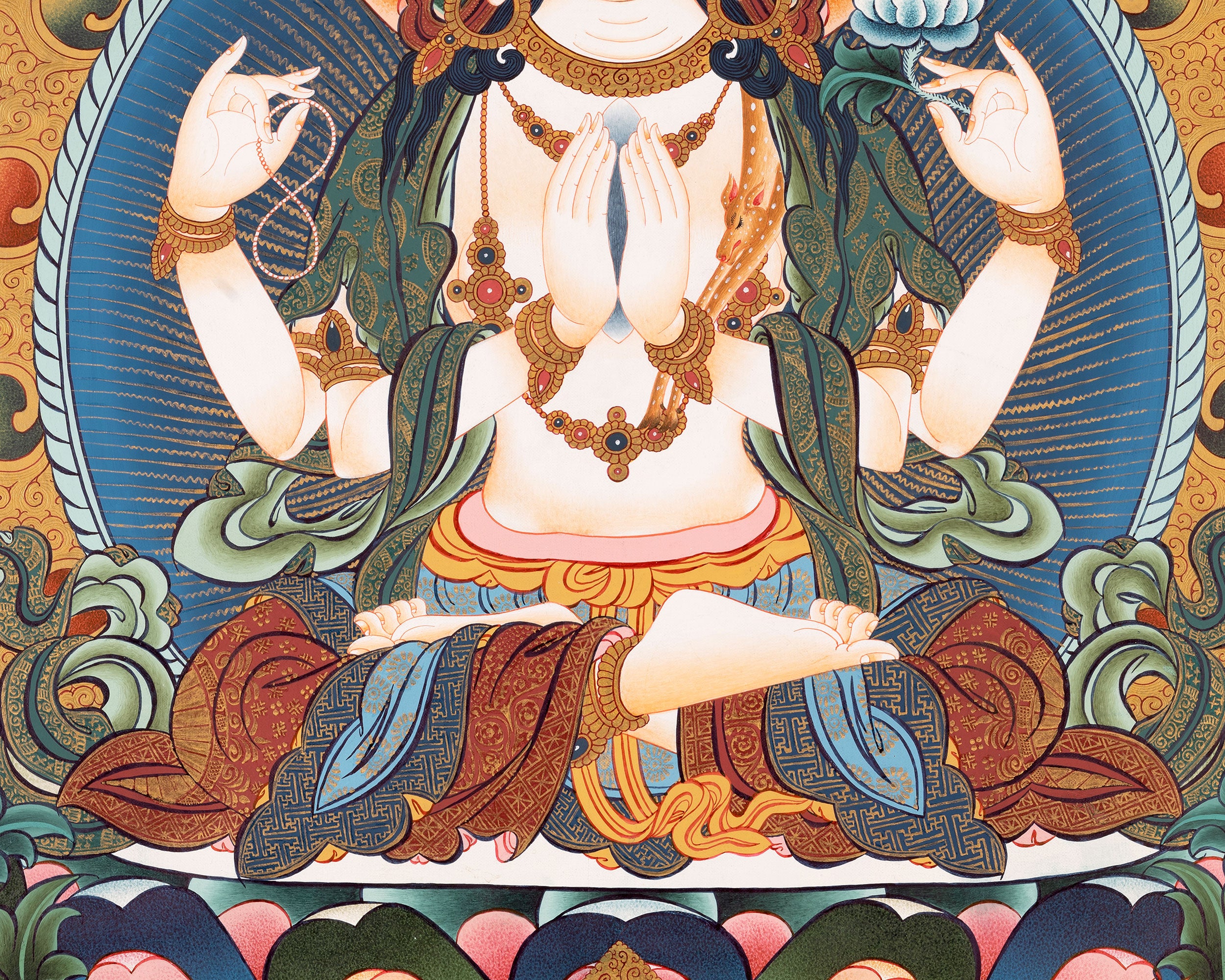 Buddhist Avalokiteshvara Chengrezig | Wall Decoration Thangka Painting