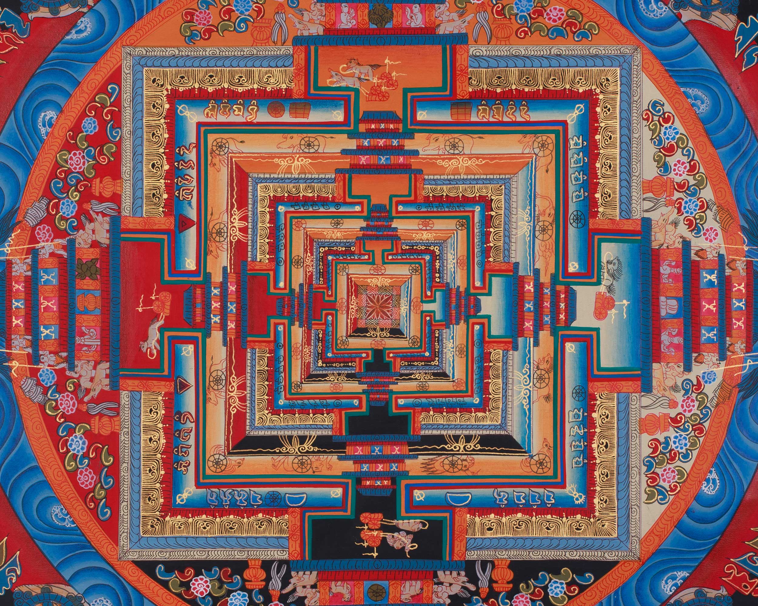 24-inch Kalachakra Mandala | Wheel of Time Painting