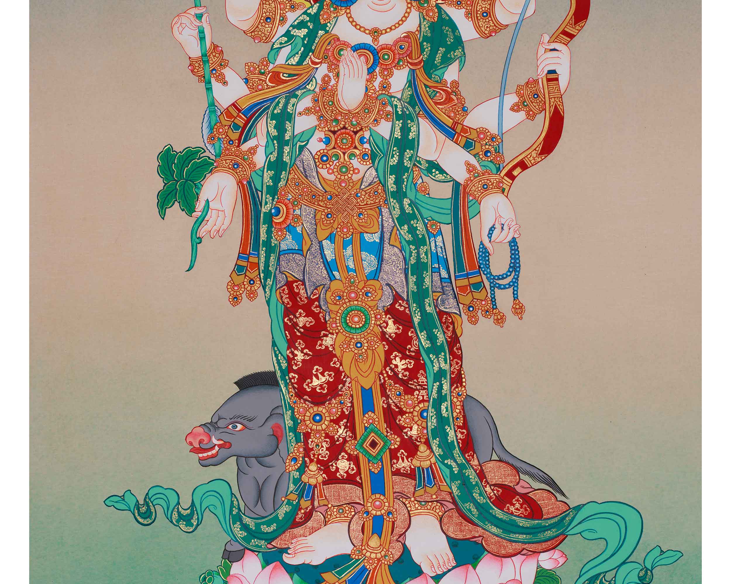30 Inch Goddess of Dawn, Marichi | Spiritual Artwork of Light and Protection
