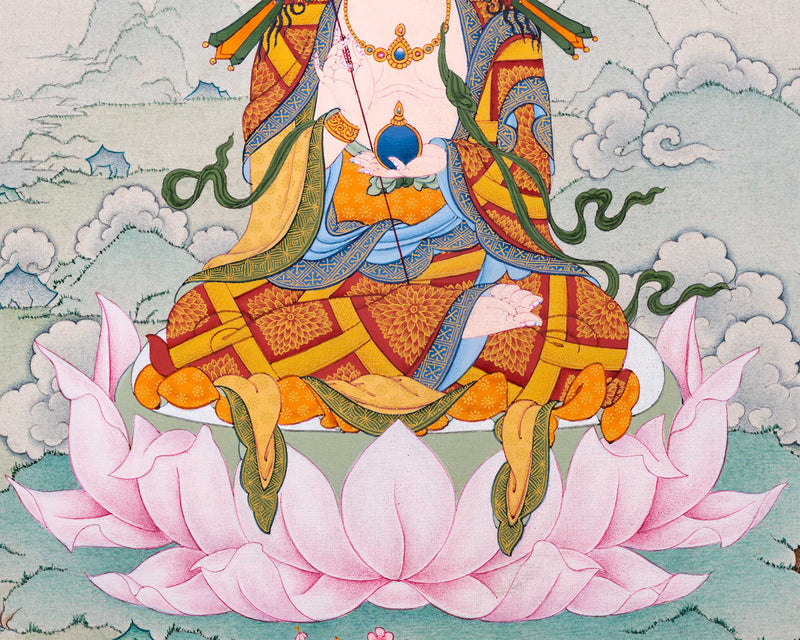 Kshitigarbha Thangka Print | The Guardian of the Earth | Bodhisattva Art Print