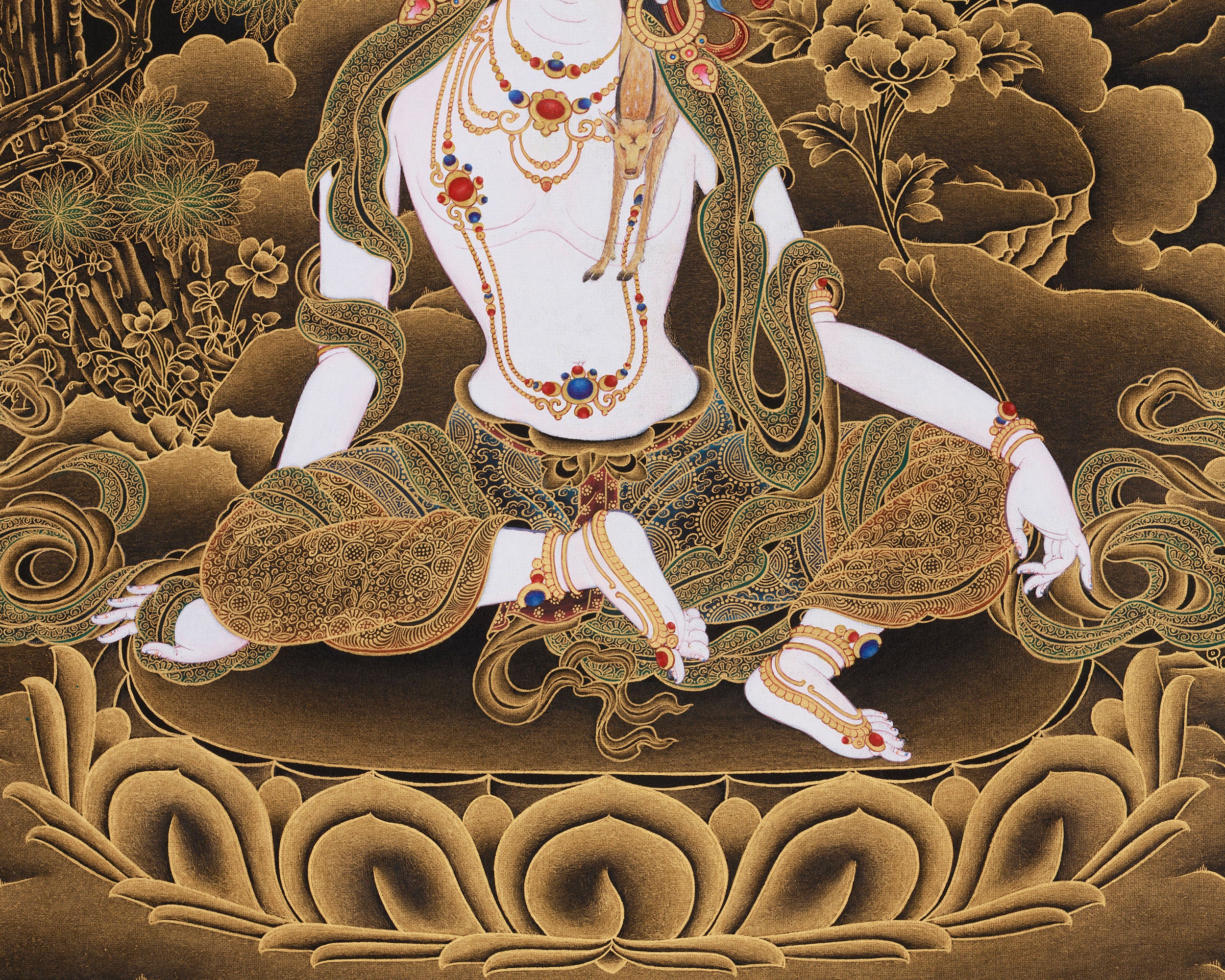 2 Armed Chenrezig Thangka Print | Avalokiteshvara Nakthang Style Art