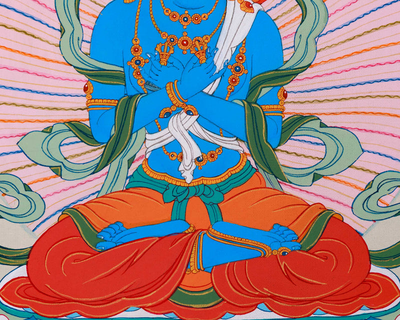 Tibetan Style Vajradhara Thangka Painting