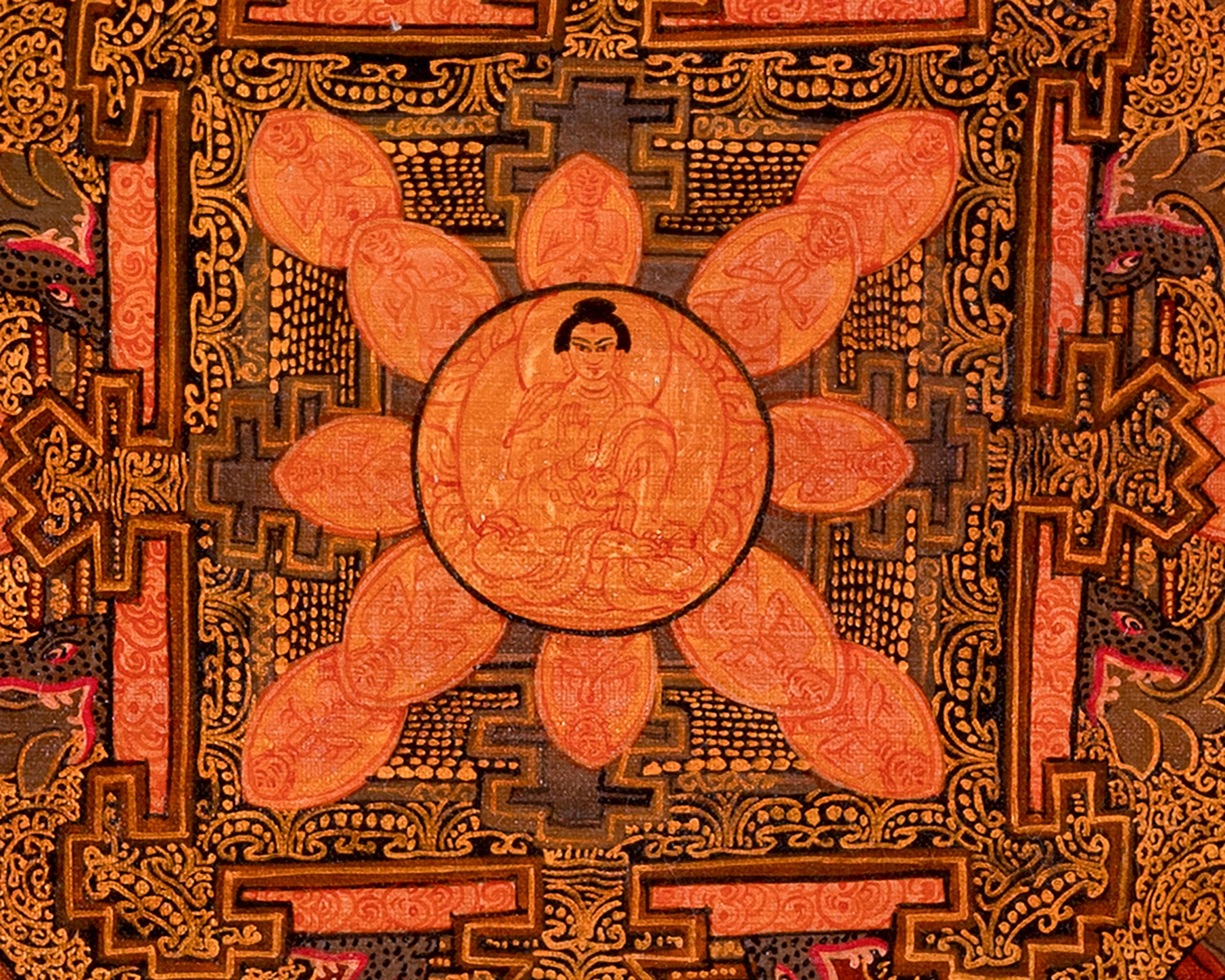 Buddha Mandala Thangka | Traditional Tibetan Artwork | Religious Wall Decors