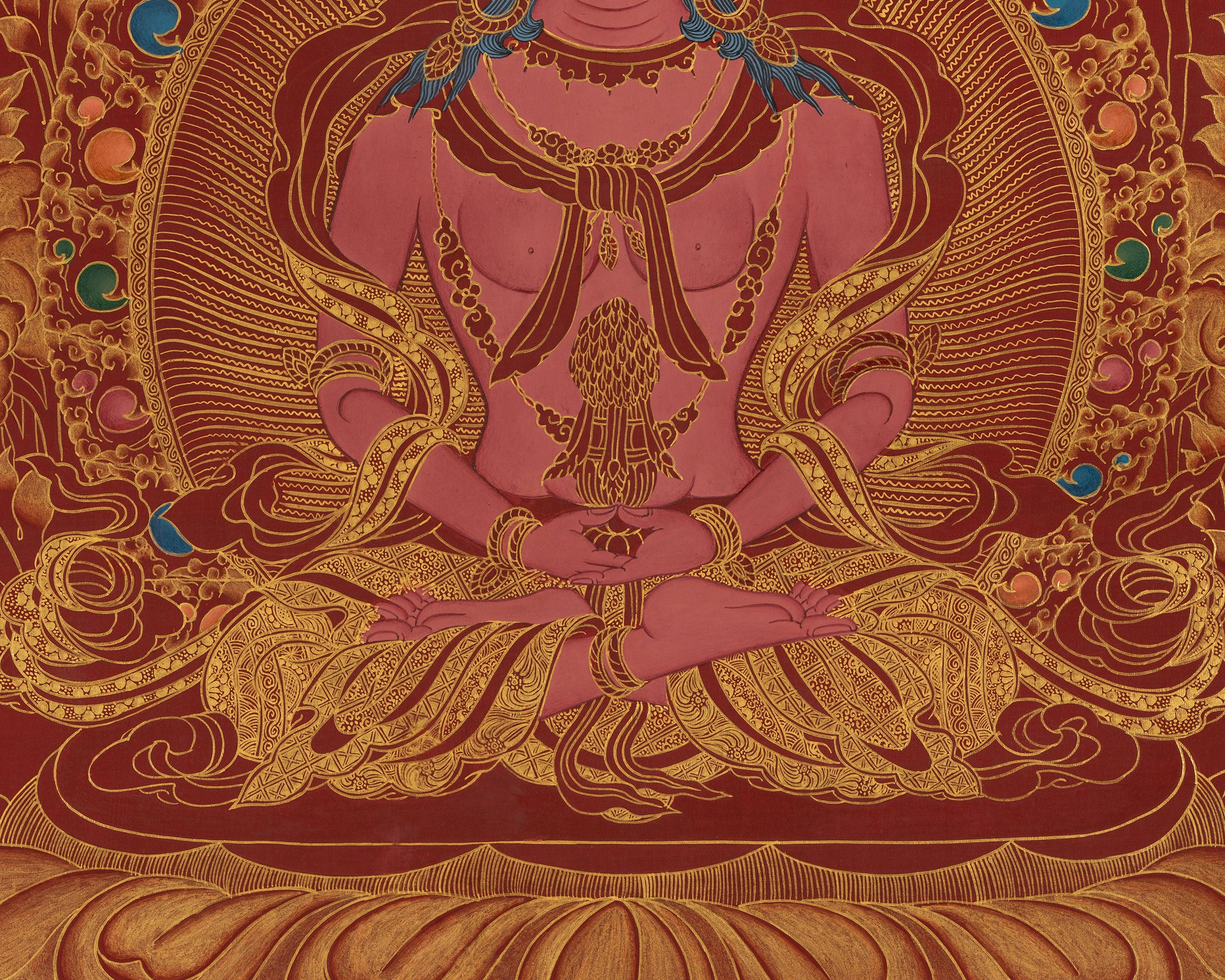 Buddha Amitayus Thangka | 24k Gold High Quality Art | Religious Painting
