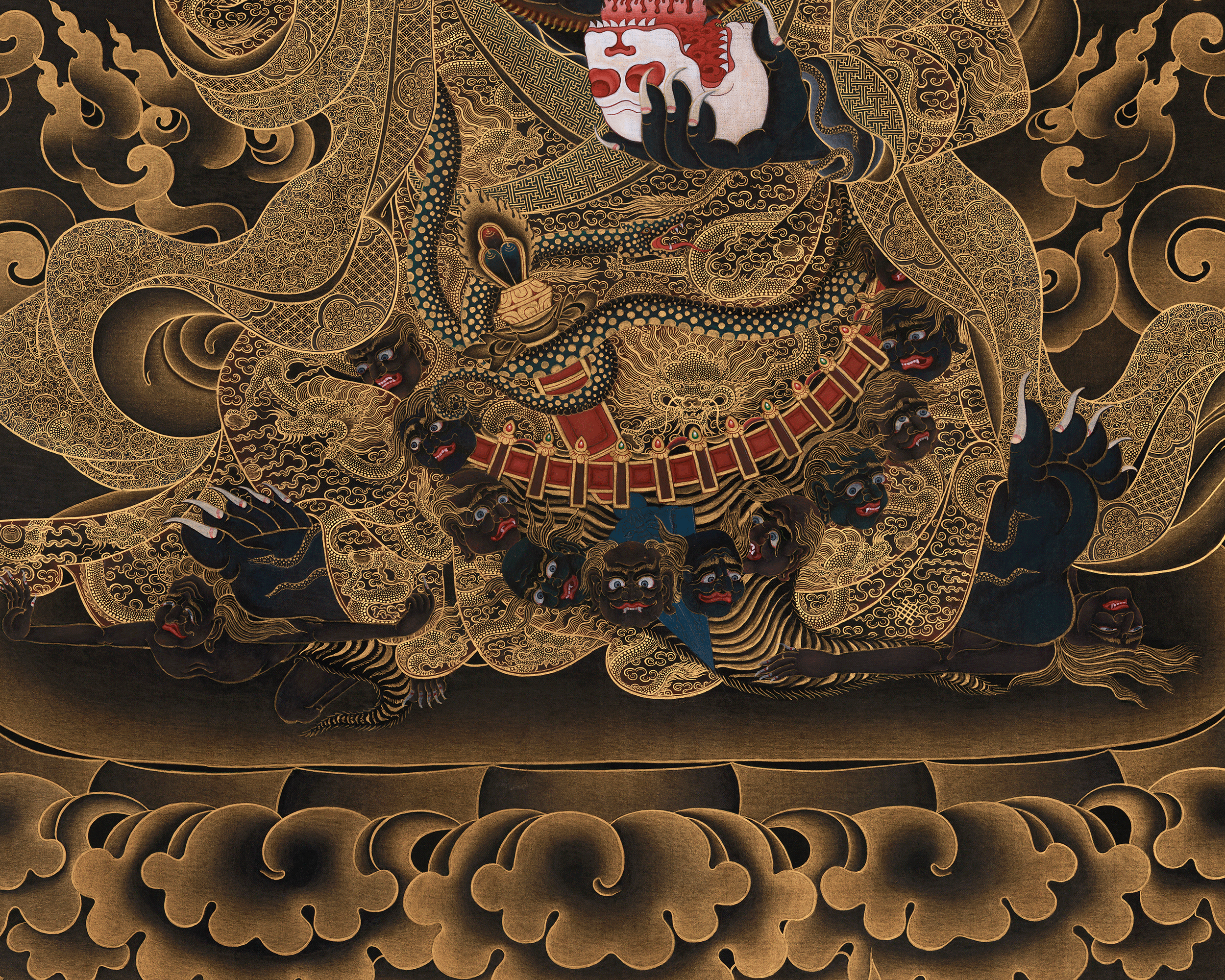 Tibetan Mahakala Bernagchen Thangka | Powerful Vajrayana Protection