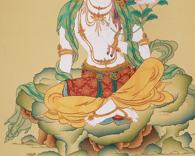 Avalokitesvara Bodhisattva | Compassion Buddha in Lhasa Stone Hues