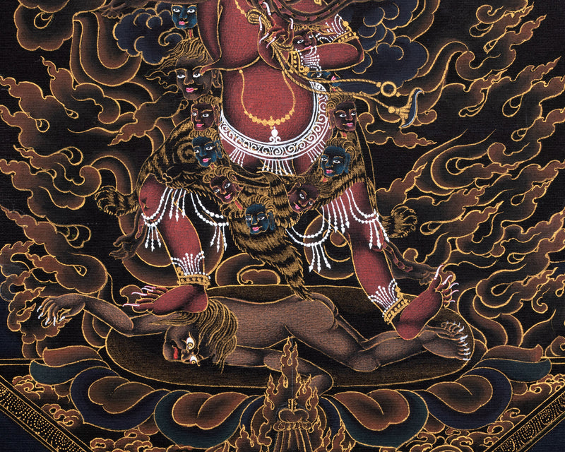 Wrathful Deity Ekajati Thangka | The Fierce Guardian of Enlightenment