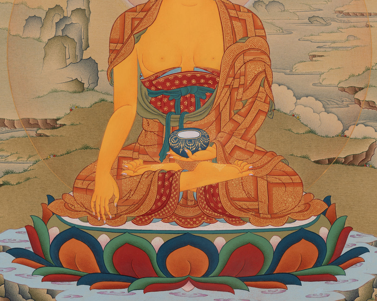 Shakyamuni Buddha Buddhist Thangka | Sacred Artwork of Enlightenment and Wisdom