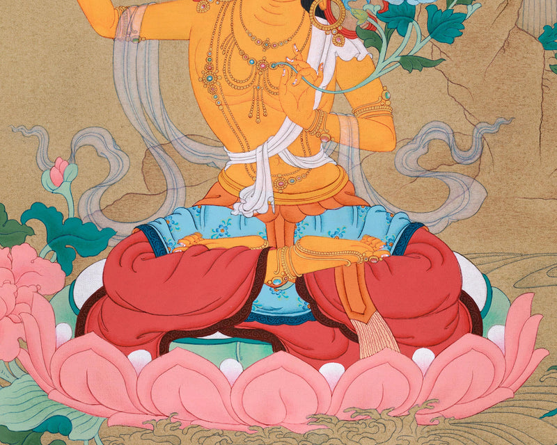 Manjushri Art | Himalayan Bodhisattva Thangka | Spiritual Wisdom and Enlightenment