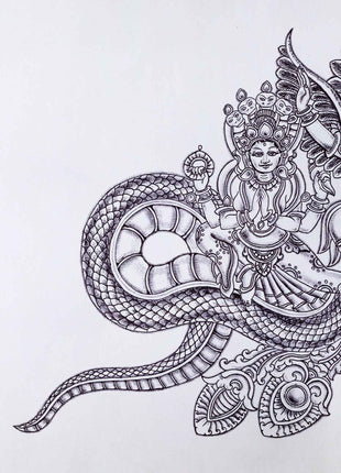 The Garuda Bird Paubha Painting Print | The Mythical Creature Signifying Power, Strength & Protection