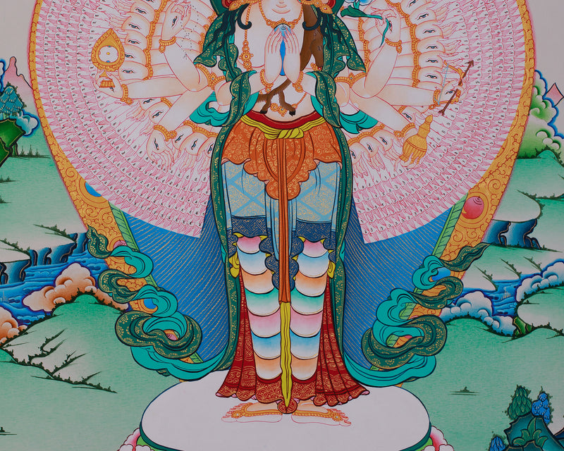 One Thousand Armed Avalokiteshvara Thangka | Compassionate Bodhisattva