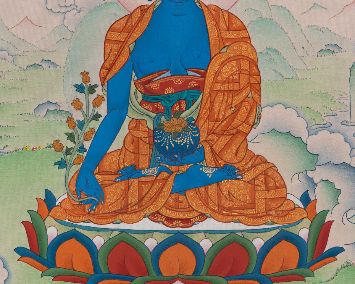 Bhaisajyaguru Buddhist Art | Medicine Buddha Painting | Sacred Buddhist Painting