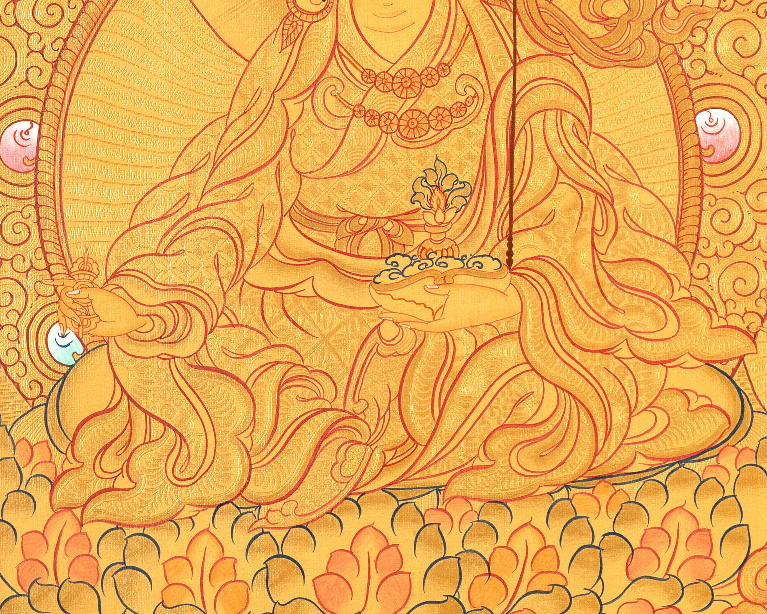Guru Rinpoche Thangka | Hand Painted Buddhist Art | Wall Decors