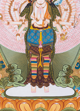 1000 Hands Bodhisattva Thangka | Divine Artwork of Infinite Compassion