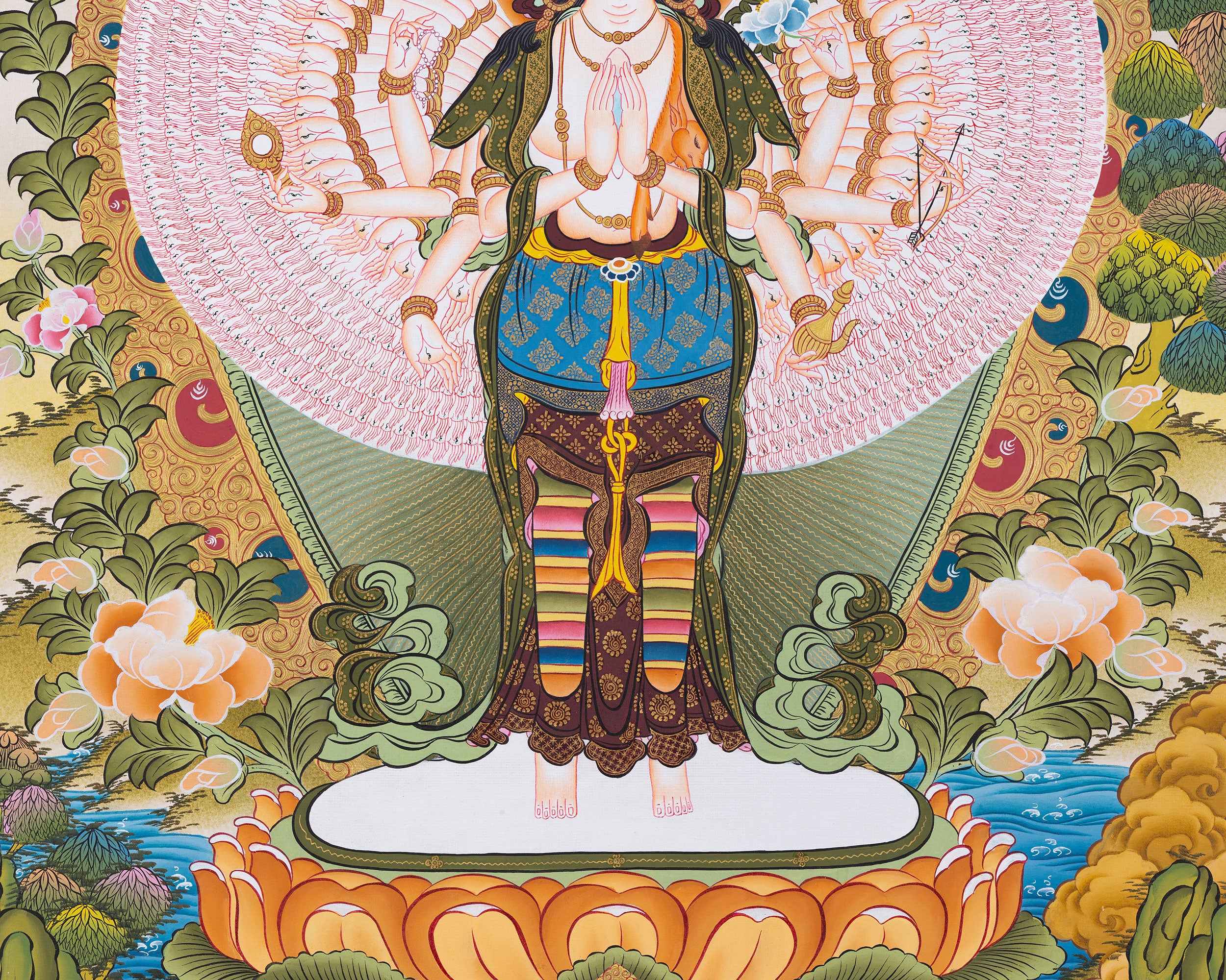 1000 Hands Bodhisattva Thangka | Divine Artwork of Infinite Compassion