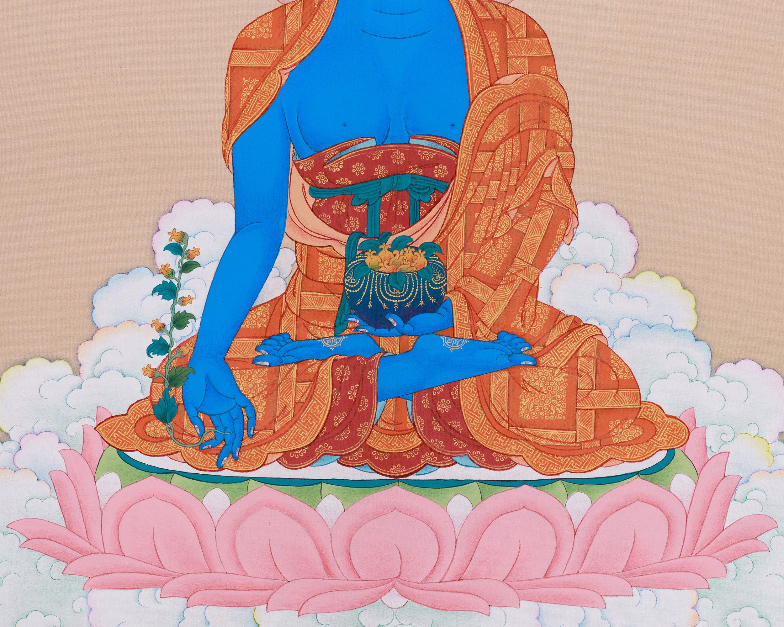 Healer Medicine Buddha Thangka | The Savior of Physical and Spiritual Well-being