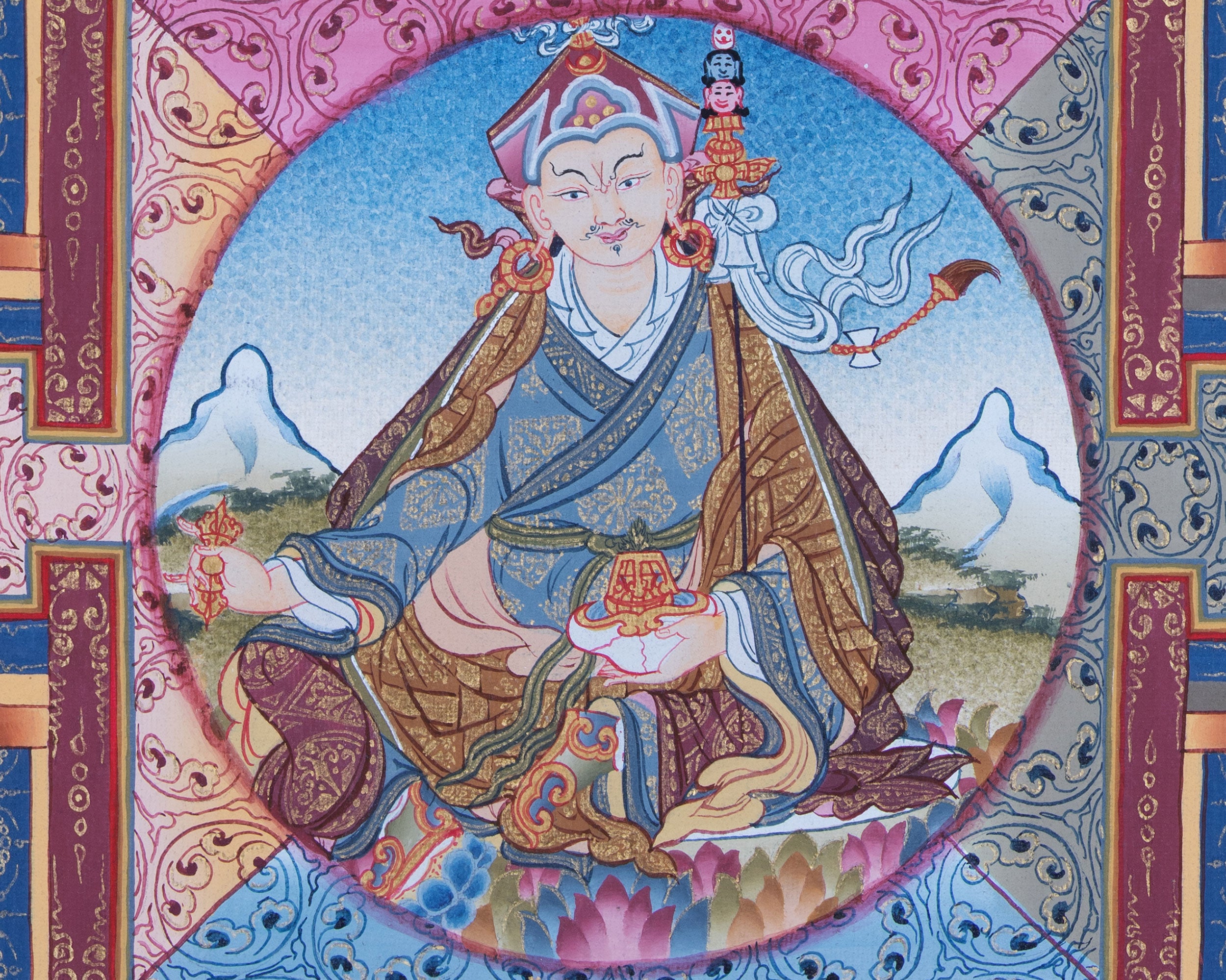 Mandala With Guru Padmasambhava Residing | Images of Guru Rinpoche