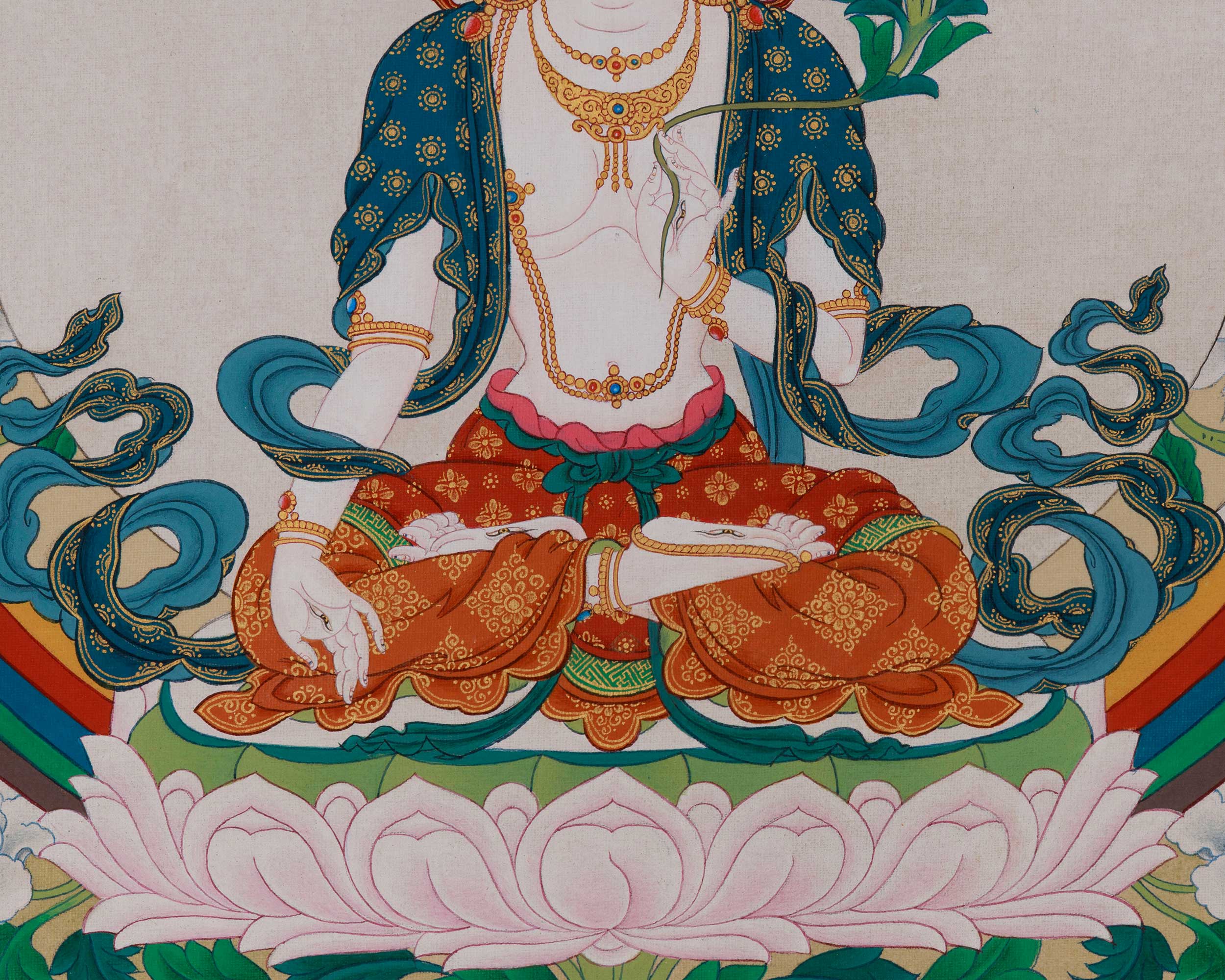 Tibetan deity White Tara Thangka | Longevity Goddess Sita Tara