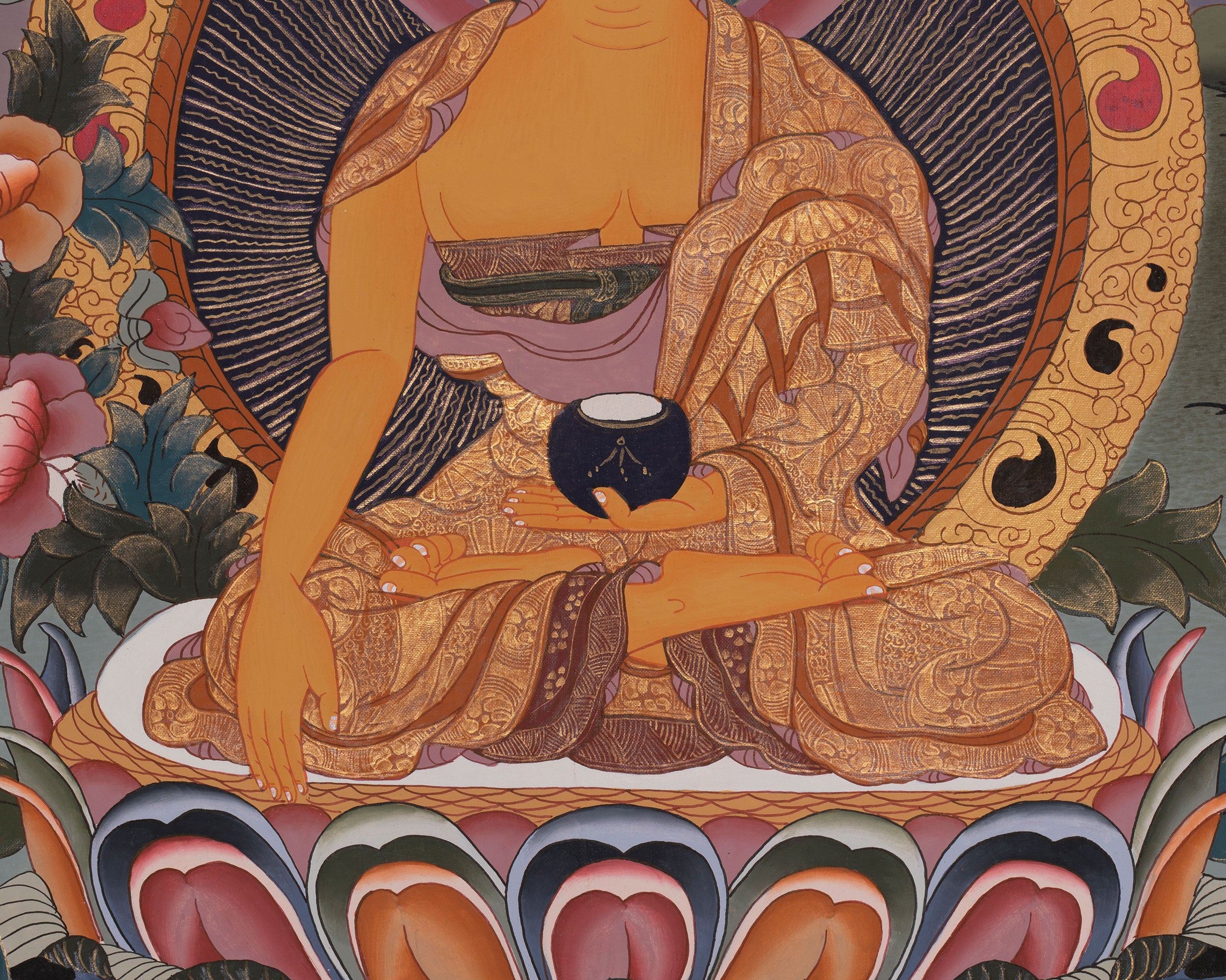 Original Hand-Painted Shakyamuni Buddha Thangka | Mindfulness Meditation And Yoga